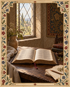 A bible opened on the table, ready to be studied